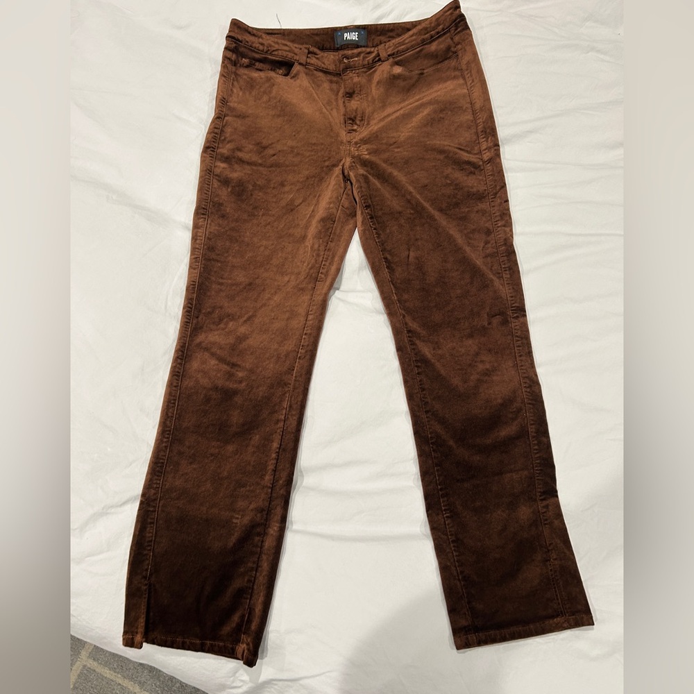 Paige  Brown velvet Pants size 31. Barely worn!